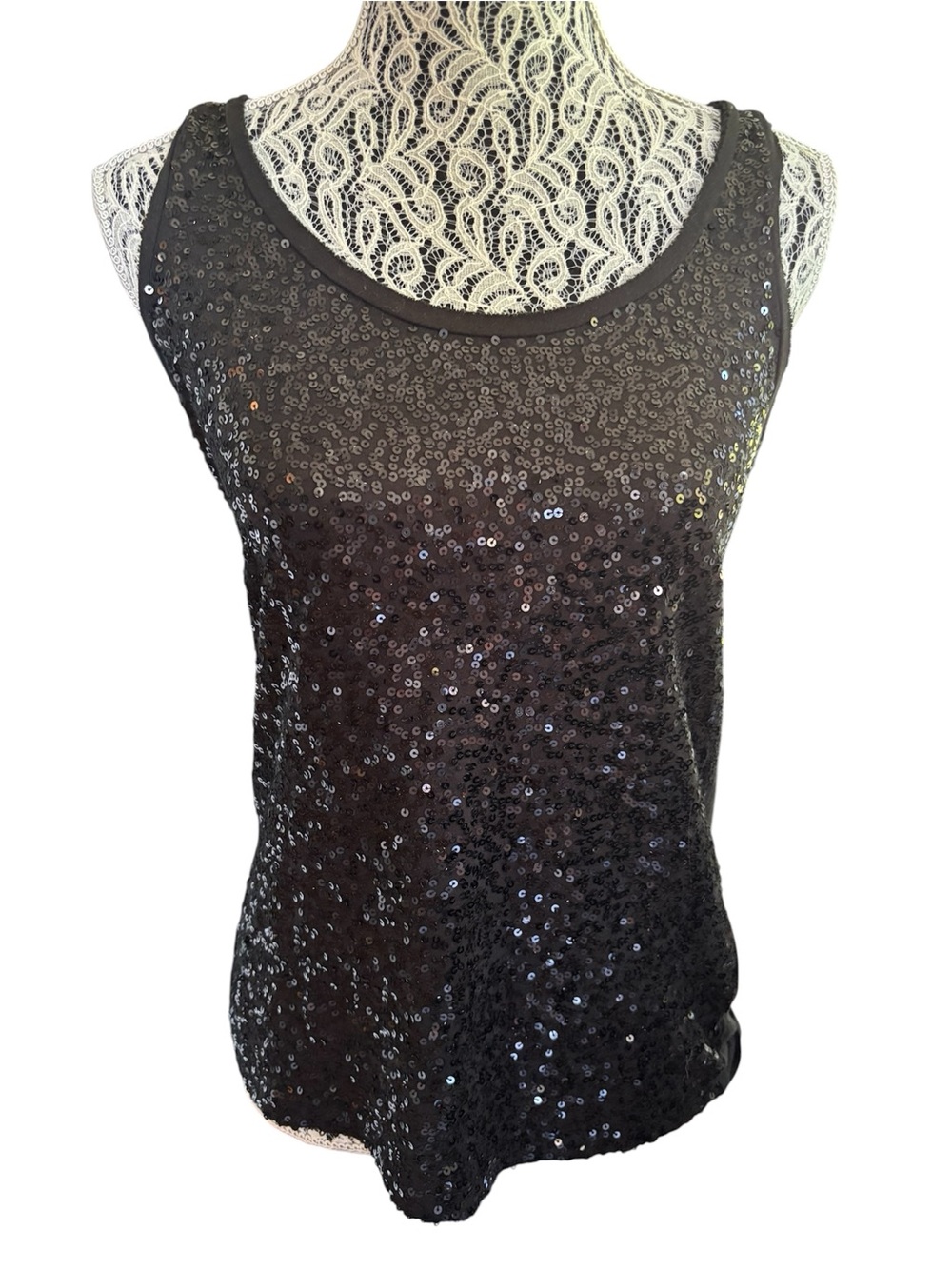 J. Crew Black Sequin Tank Top